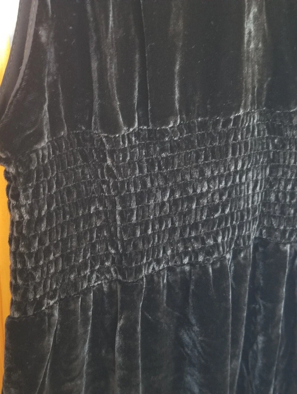 Free People These Days Crushed Velvet Wide Leg Black Jumpsuit